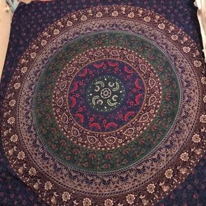 Large Floral Mandala Tapestry